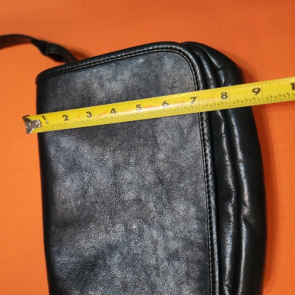 GANSON True Navy Blue Classic Flap Leather Shoulder BAG EUC - Picture 9 of 12